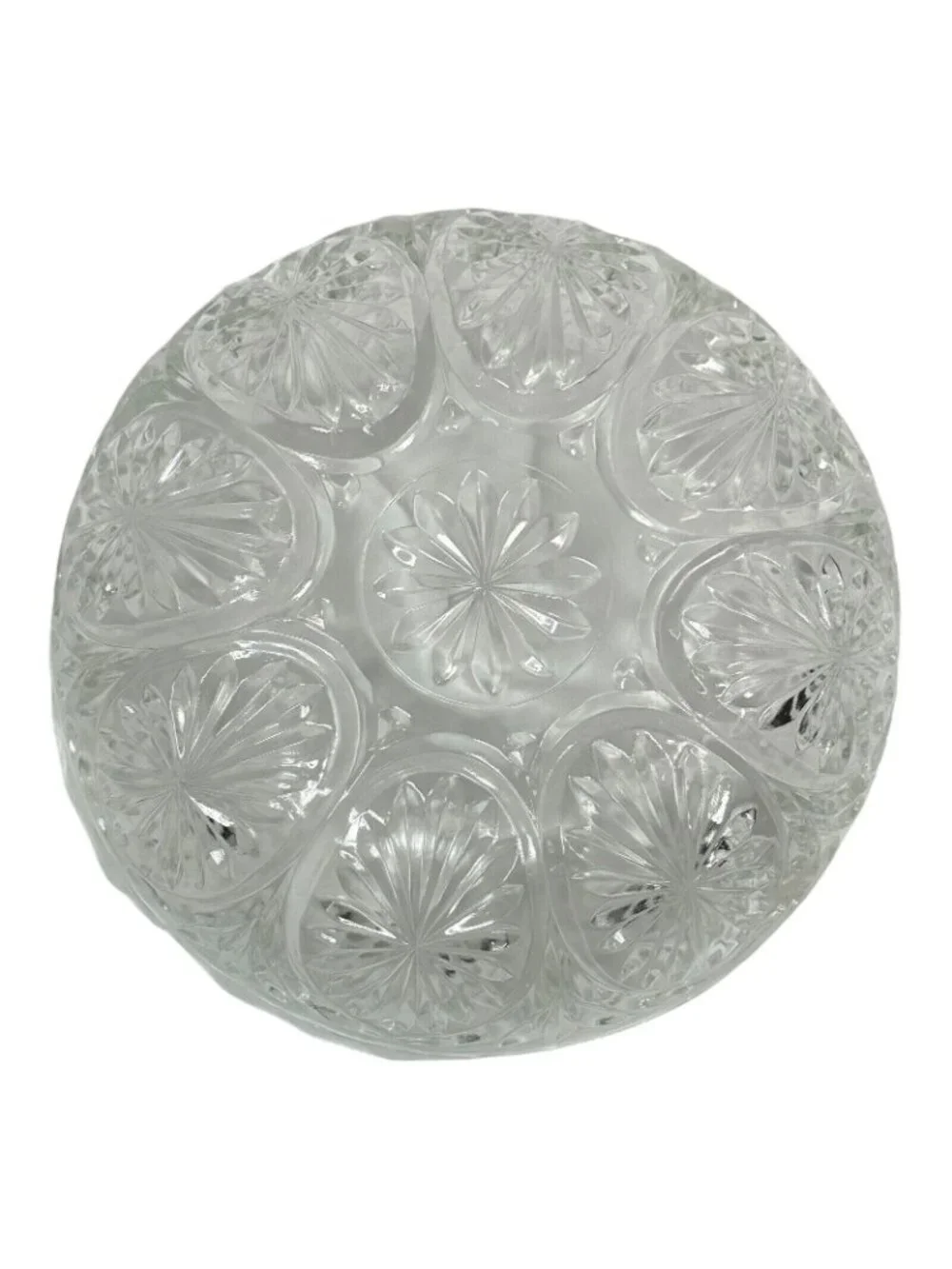 Indiana Glass Bowl Clear Pressed Starburst Pattern With Scalloped Rim 8